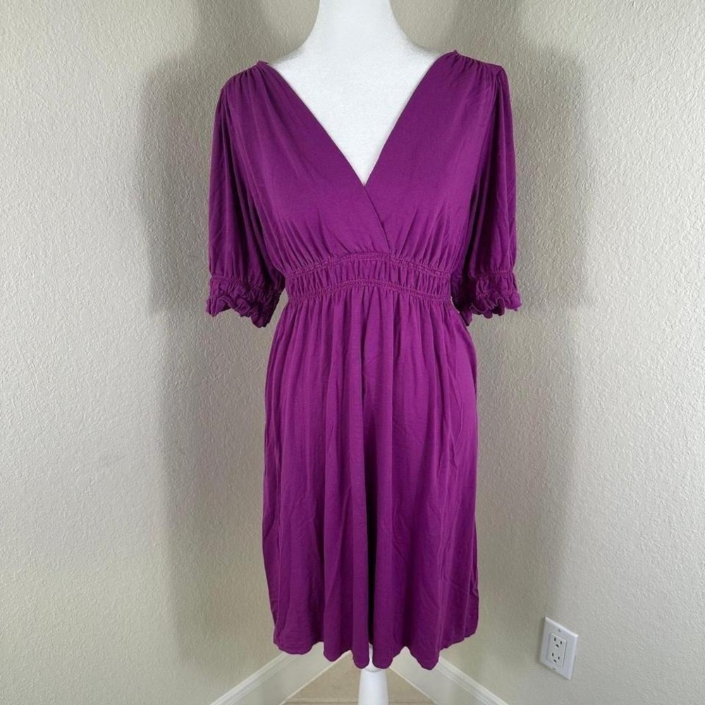 Max Studio Babydoll‎ Dress Women's Medium Purple Boho Y2K Regencycore Retro